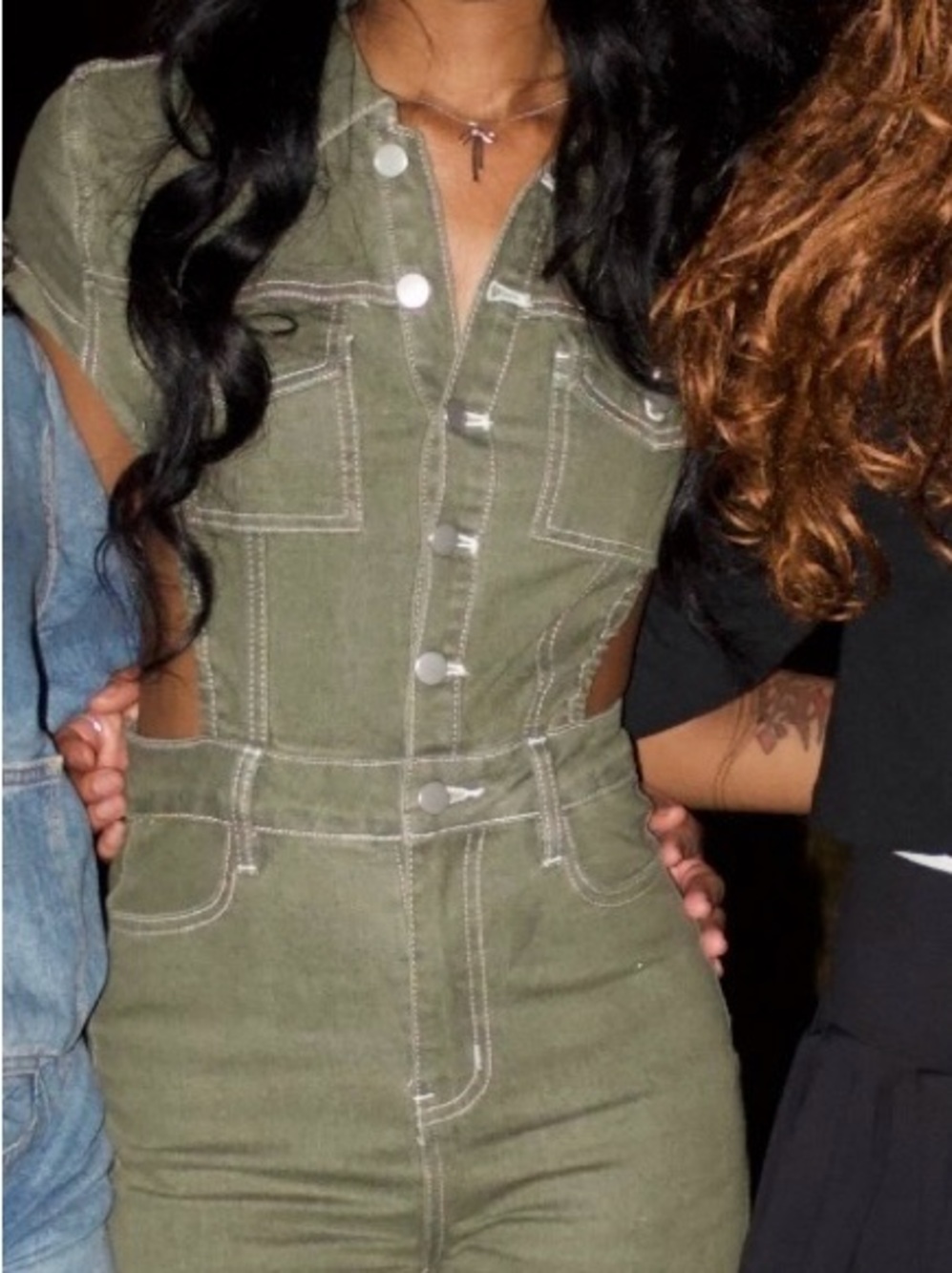 Fashion Nova Olive Green Straight Leg Jumpsuit - Picture 4 of 5